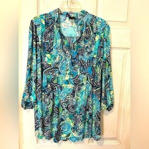NWOT J.T.B. Paisley Design Multicolor Top